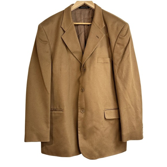 Ermenegildo Zegna 100% Cashmere Blazer Sport Coat Brown TG 56 Drop 6 Italy